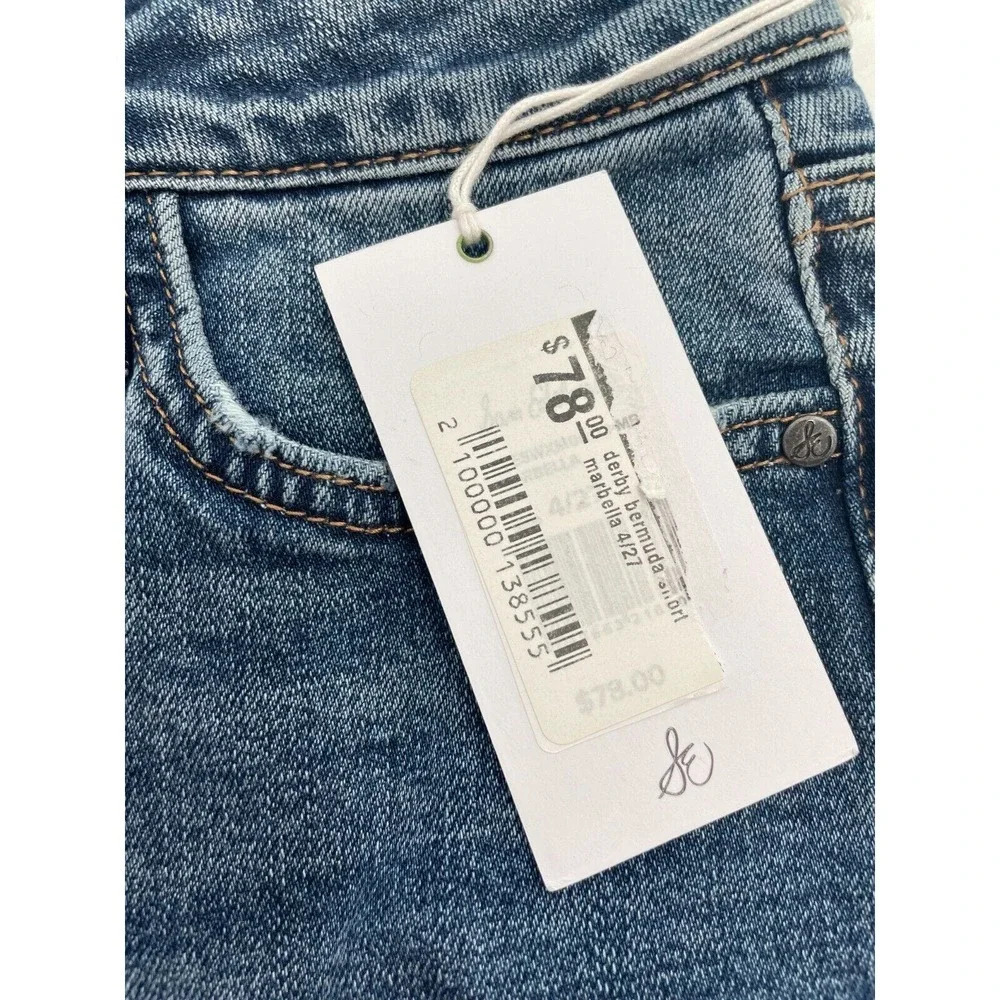 Sam Edelman Derby Bermuda Shorts Womens Blue Denim Marbella Size 4/27 NWT - Picture 6 of 10
